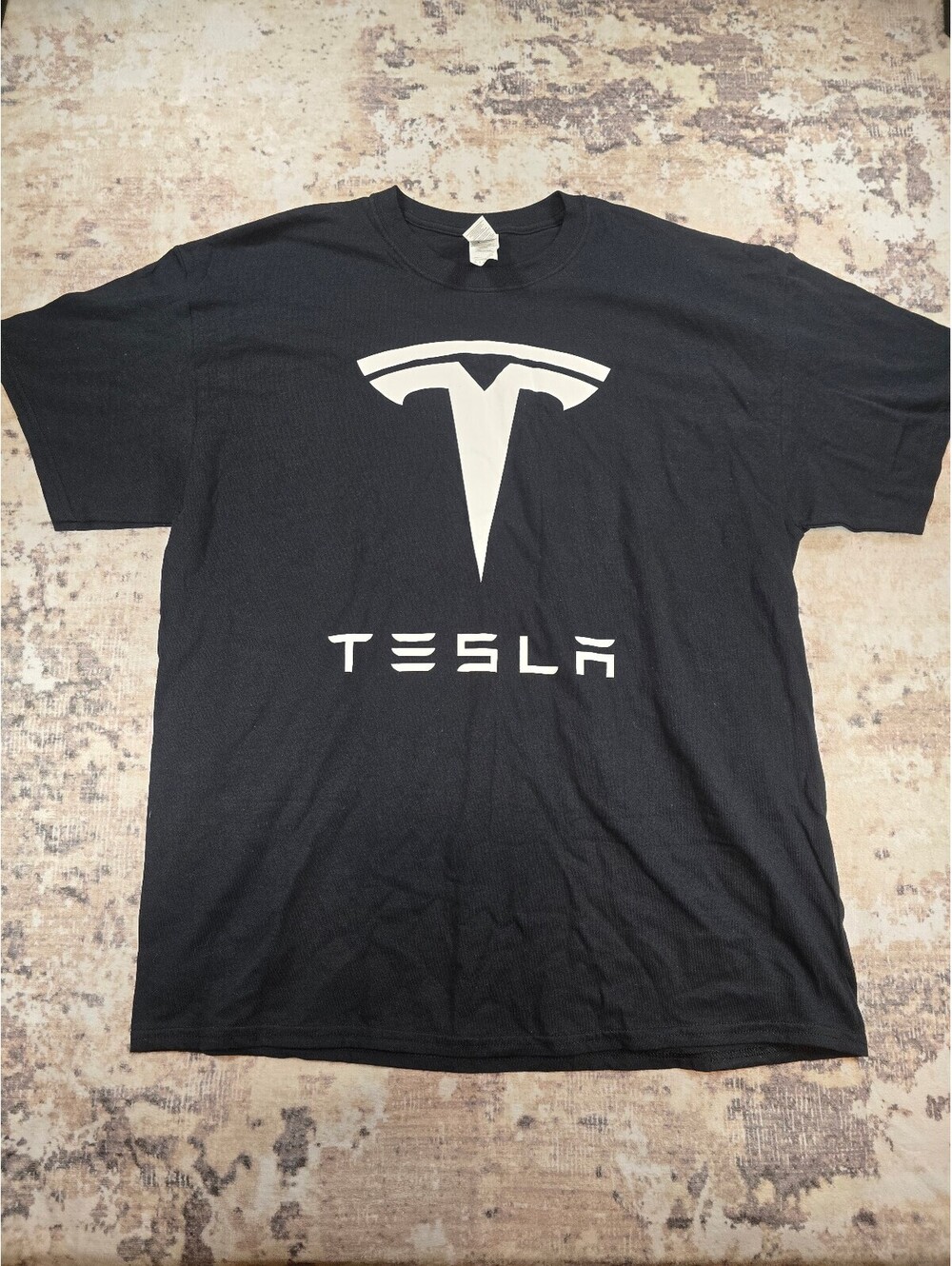 Tesla Black Graphic Logo T-Shirt XL 100% Cotton (A2 016)